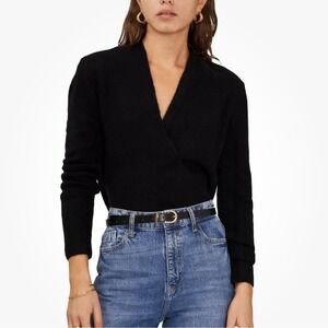 1 STATE Women's Top Sweater Sz 1X Surplice V-Neck Faux-Wrap NWT Grunge Preppy